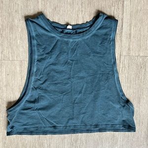 Lululemon cropped muscle tank top washed teal